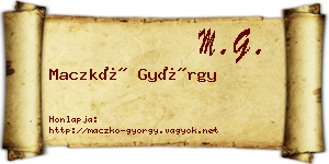 Maczkó György névjegykártya