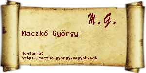 Maczkó György névjegykártya