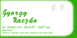 gyorgy maczko business card